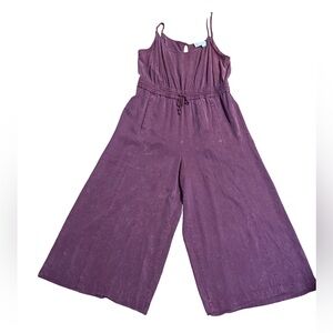 Saturday Sunday for Anthropologie Dust Plum 100% Lyocell Jumpsuit Size XL